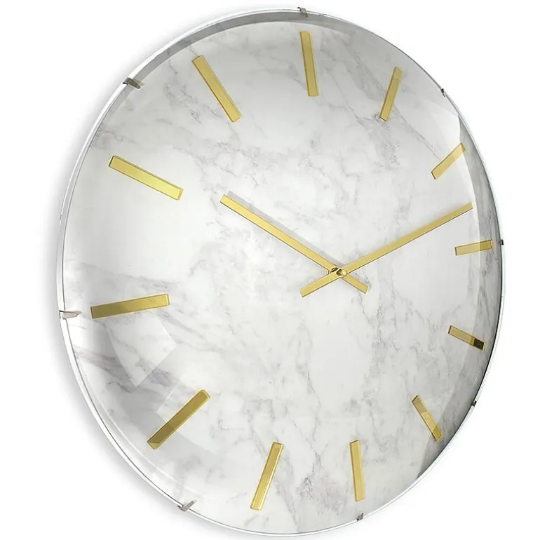 Westclox Large White Marble Dial Wall Clock
