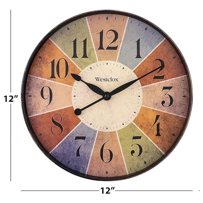 Westclox 12" Round Multi Color Analog Wall Clock