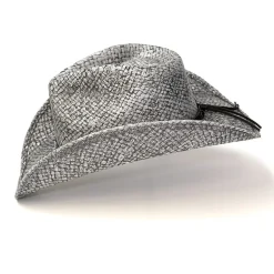 Western Express Gray Straw Pinch Front Mens Cowboy Hat