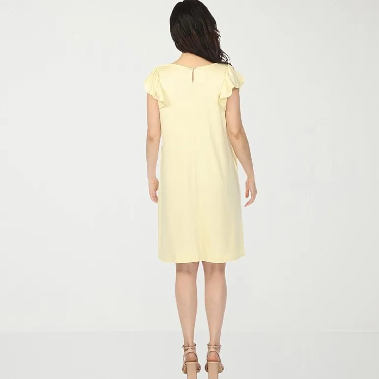 White Mark Maternity Womens Maternity V Neck Short Sleeve A-Line Dress