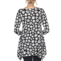 White Mark Maternity Womens Round Neck 3/4 Sleeve Tunic Top