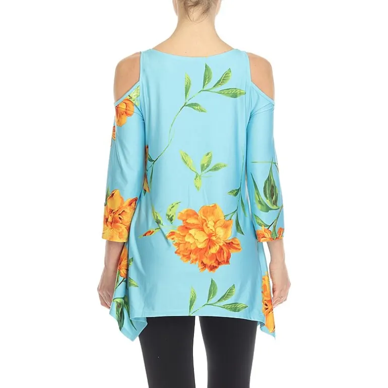 White Mark Maternity Womens Scoop Neck 3/4 Sleeve Tunic Top