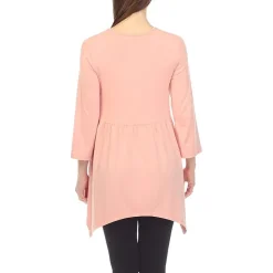 White Mark Maternity Womens V Neck Long Sleeve Tunic Top