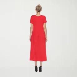 White Mark Womens Maternity Crew Neck Short Sleeve Fitted Maxi Dress
