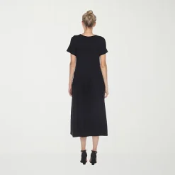 White Mark Womens Maternity Crew Neck Short Sleeve Fitted Maxi Dress