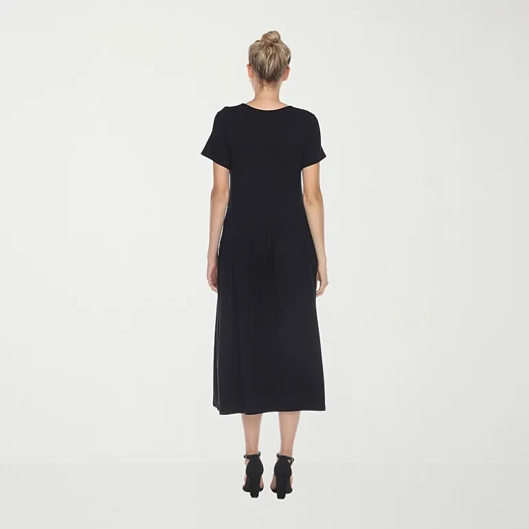 White Mark Womens Maternity Crew Neck Short Sleeve Fitted Maxi Dress