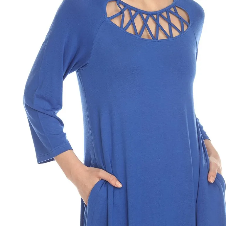 White Mark Womens Maternity 3/4 Sleeve Swing Dresses