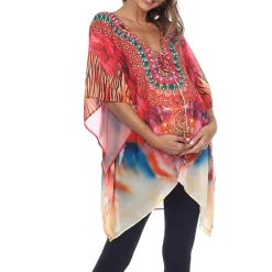 White Mark Womens Maternity 3/4 Sleeve Shirt Dress