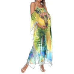 White Mark Womens Maternity Scoop Neck Sleeveless Maxi Dress