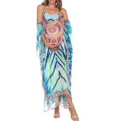 White Mark Womens Maternity Scoop Neck Sleeveless Maxi Dress