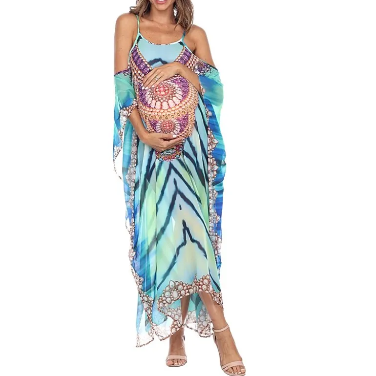 White Mark Womens Maternity Scoop Neck Sleeveless Maxi Dress