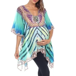 White Mark Womens Maternity 3/4 Sleeve Shirt Dress