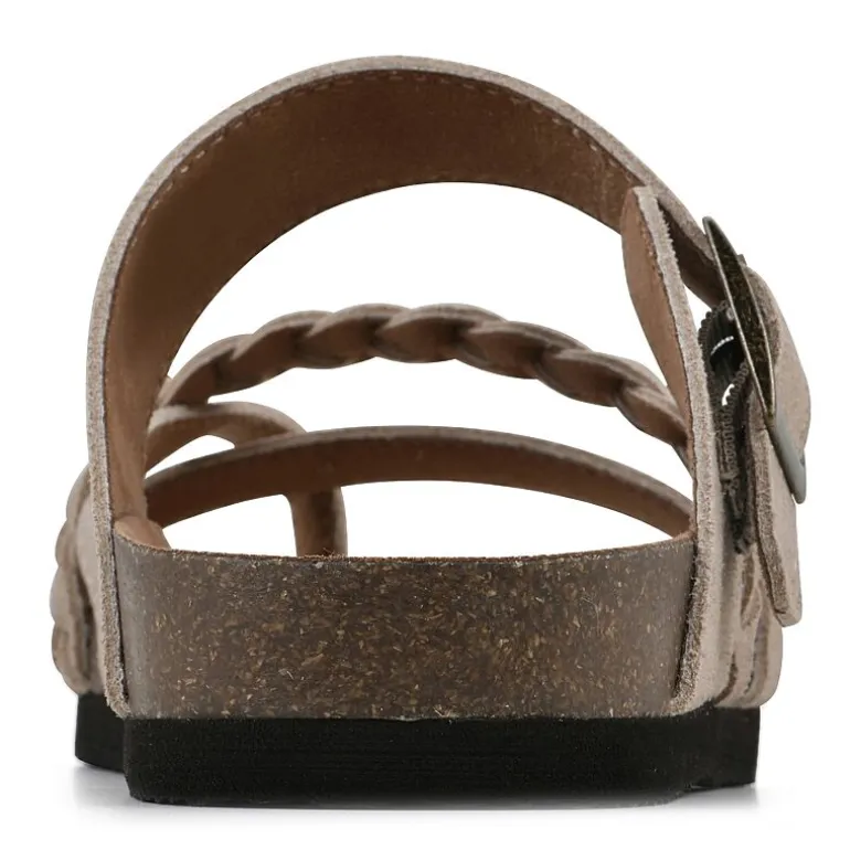 White Mountain Hazy Womens Criss Cross Strap Footbed Sandals