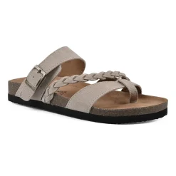 White Mountain Hazy Womens Criss Cross Strap Footbed Sandals