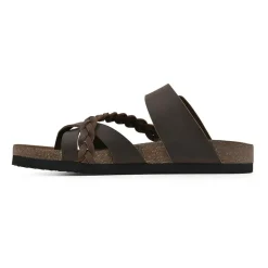 White Mountain Hazy Womens Criss Cross Strap Footbed Sandals
