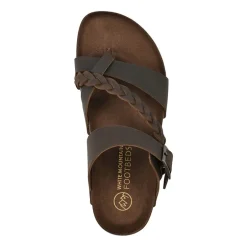 White Mountain Hazy Womens Criss Cross Strap Footbed Sandals
