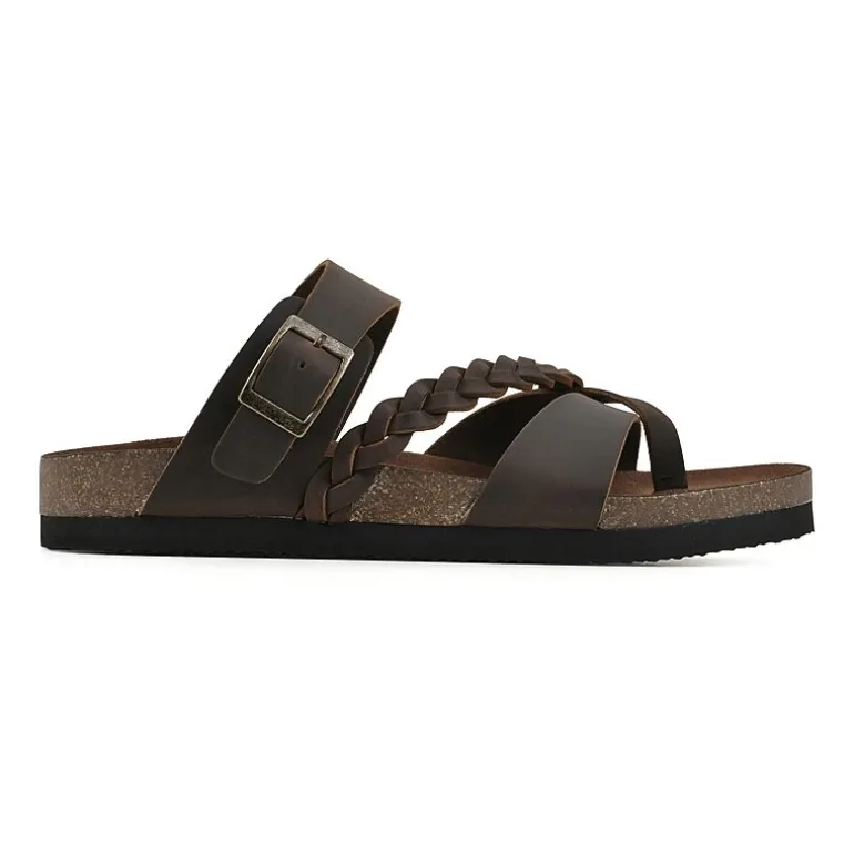 White Mountain Hazy Womens Criss Cross Strap Footbed Sandals