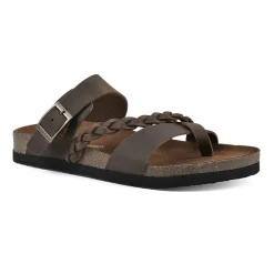White Mountain Hazy Womens Criss Cross Strap Footbed Sandals