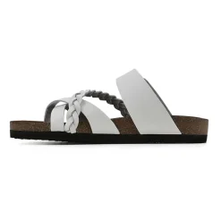 White Mountain Hazy Womens Criss Cross Strap Footbed Sandals