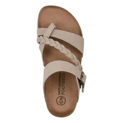 White Mountain Hazy Womens Criss Cross Strap Footbed Sandals