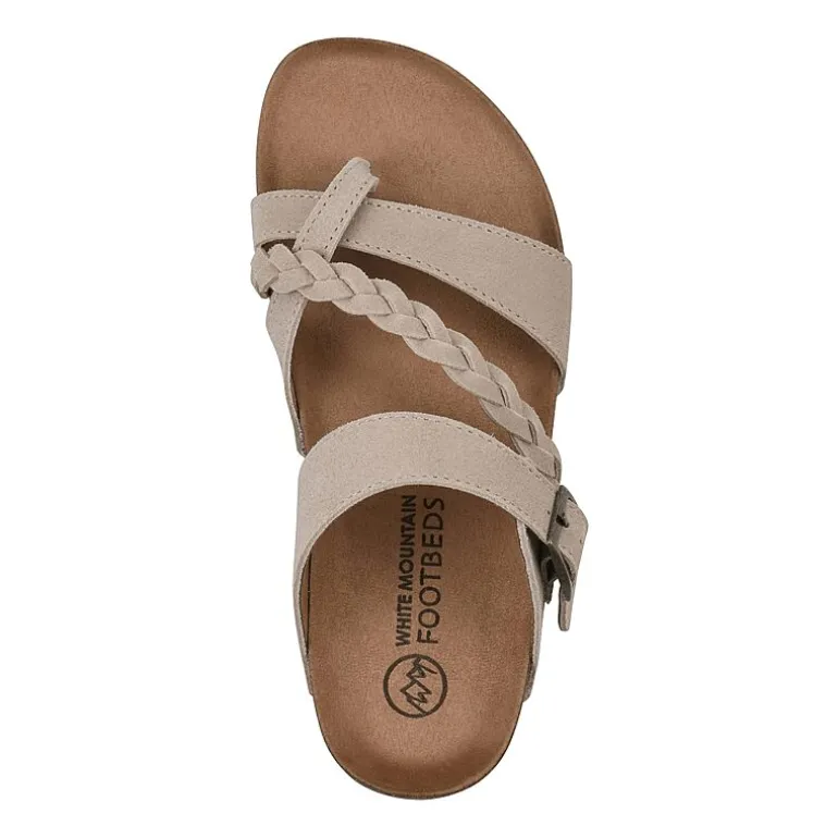 White Mountain Hazy Womens Criss Cross Strap Footbed Sandals