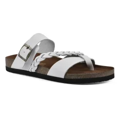 White Mountain Hazy Womens Criss Cross Strap Footbed Sandals