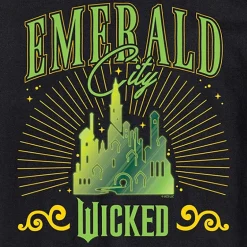 Wicked Movie Emerald City Tee Womens Juniors Crew Neck Short Sleeve Regular Fit Wicked Graphic T-Shirt