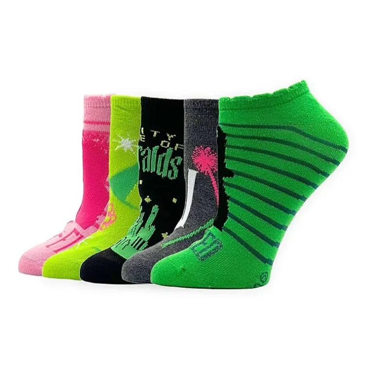 Wicked Womens Multi-Pack 5 Pair Wicked No Show Socks