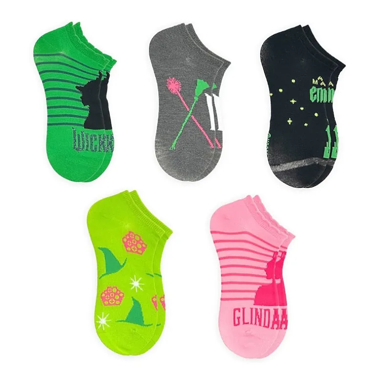 Wicked Womens Multi-Pack 5 Pair Wicked No Show Socks
