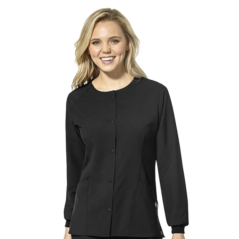 Wink® W123 Crew Neck Warm Up Womens Plus Moisture Wicking Wrinkle Resistant Quick Dry Scrub Jackets