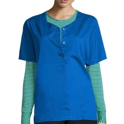 Wink® Wonderwork Snap Front Womens Tag Free Scrub Jackets