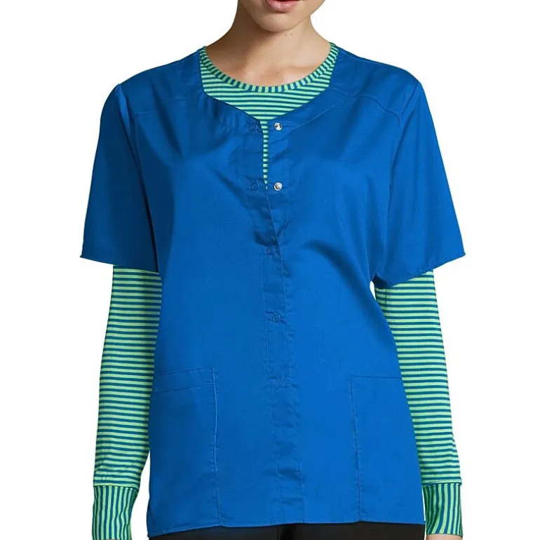 Wink® Wonderwork Snap Front Womens Tag Free Scrub Jackets
