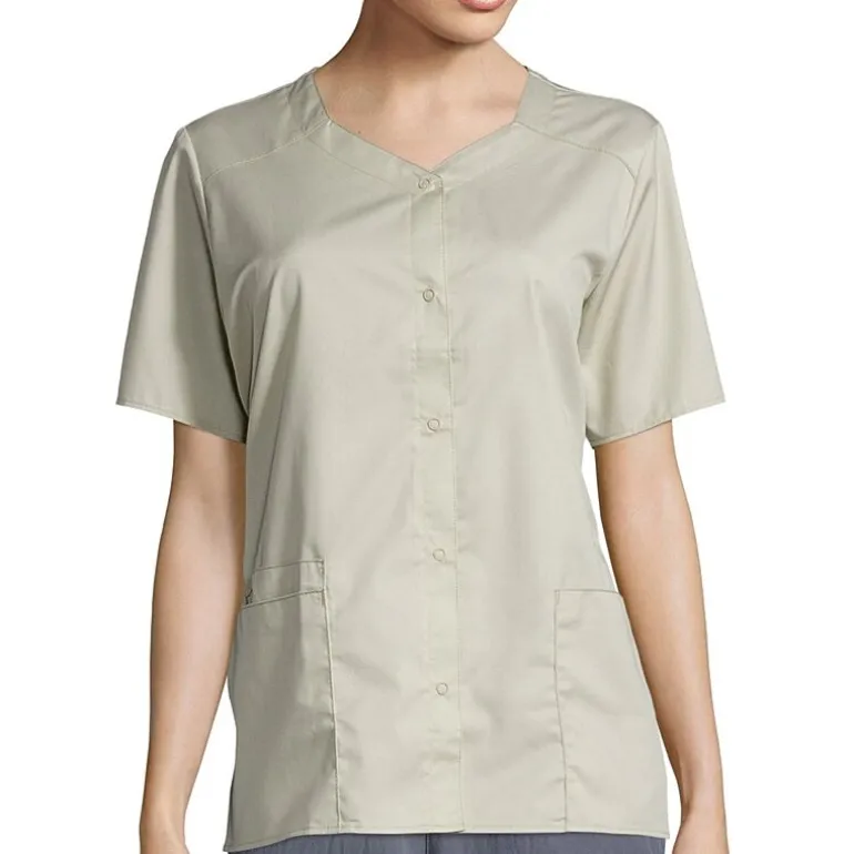 Wink® Wonderwork Snap Front Womens Tag Free Scrub Jackets
