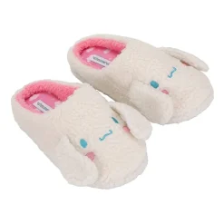 Womens Cinnamoroll Faux Fur Trim Slip-On Slippers