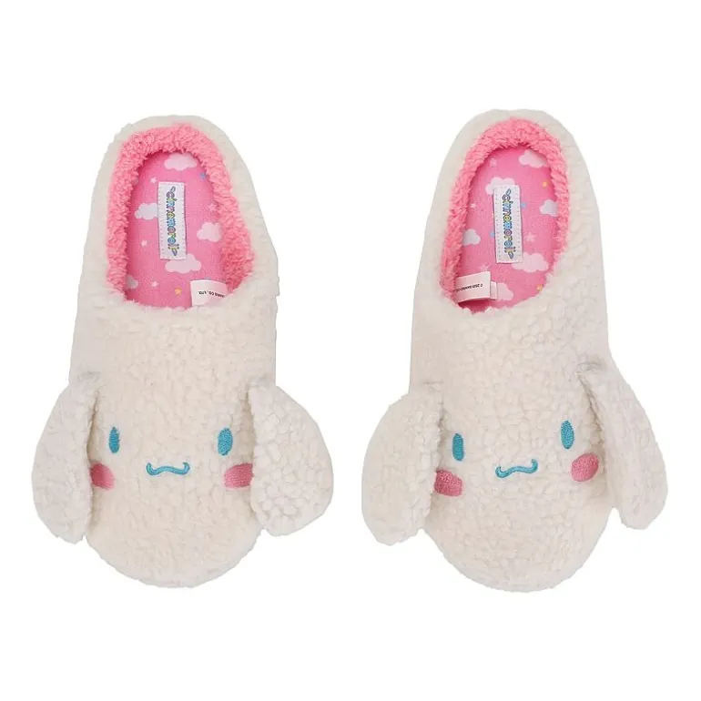 Womens Cinnamoroll Faux Fur Trim Slip-On Slippers