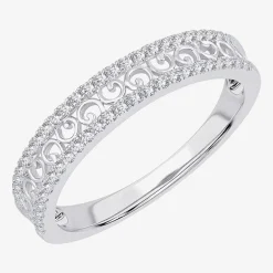 Womens 1/5 CT. Natural White Diamond 10K Gold Anniversary Wedding Band