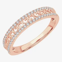 Womens 1/5 CT. Natural White Diamond 10K Gold Anniversary Wedding Band