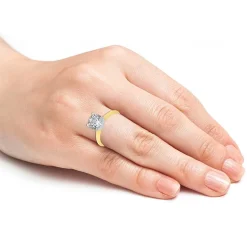 Womens 2 CT. Natural White Diamond 14K Gold Round Solitaire Engagement Ring