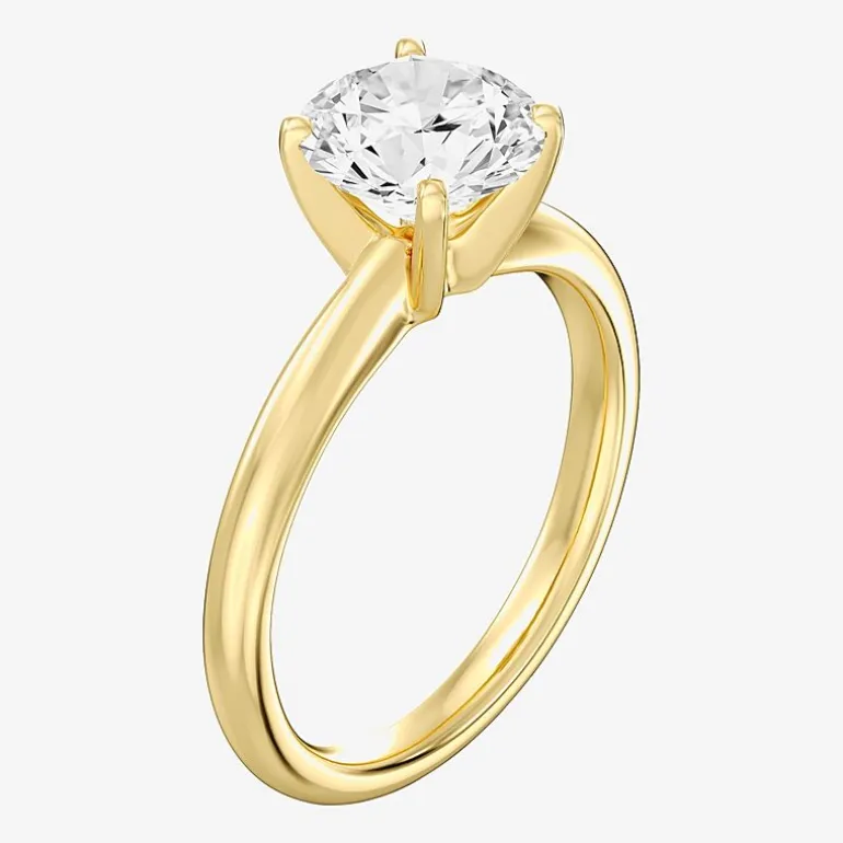 Womens 2 CT. Natural White Diamond 14K Gold Round Solitaire Engagement Ring
