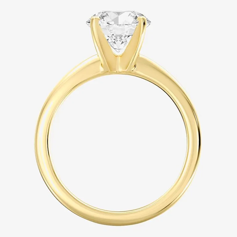 Womens 2 CT. Natural White Diamond 14K Gold Round Solitaire Engagement Ring