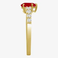 Womens 2 1/2 CT. T.W. Genuine Red Ruby 10K Gold Pear Cocktail Ring