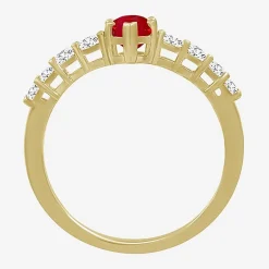 Womens 2 1/2 CT. T.W. Genuine Red Ruby 10K Gold Pear Cocktail Ring