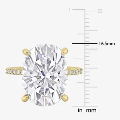 Womens 8 Ct.T.W. Lab Created White Moissanite 10K Gold Solitaire Engagement Ring