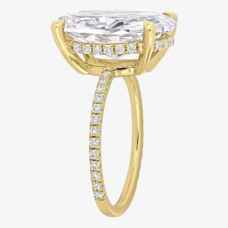Womens 8 Ct.T.W. Lab Created White Moissanite 10K Gold Solitaire Engagement Ring