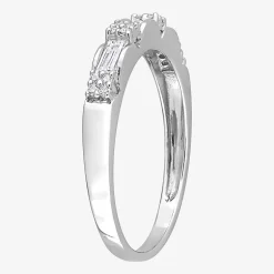 Womens 3/8 CT. T.W. Lab Created White Moissanite Sterling Silver Wedding Band