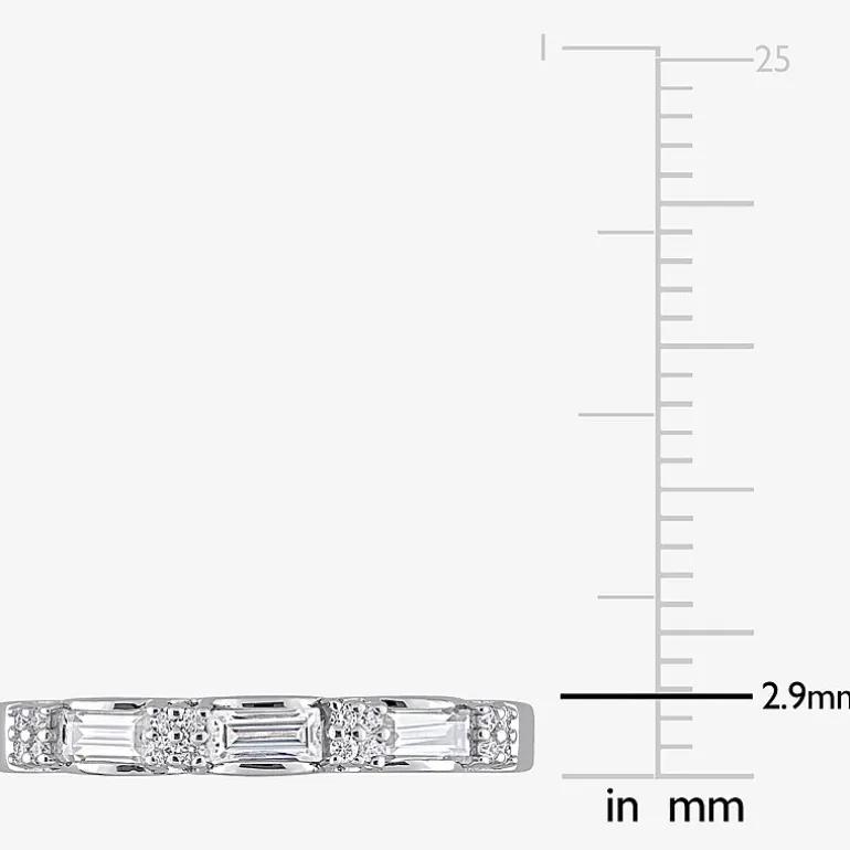 Womens 3/8 CT. T.W. Lab Created White Moissanite Sterling Silver Wedding Band