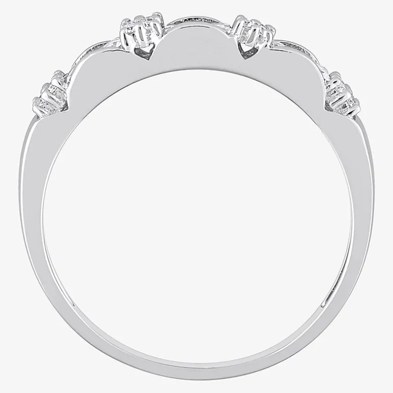Womens 3/8 CT. T.W. Lab Created White Moissanite Sterling Silver Wedding Band
