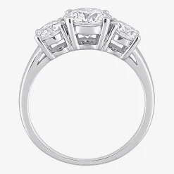 Womens 2 1/4 CT. T.W. Lab Created White Moissanite Sterling Silver 3-Stone Engagement Ring