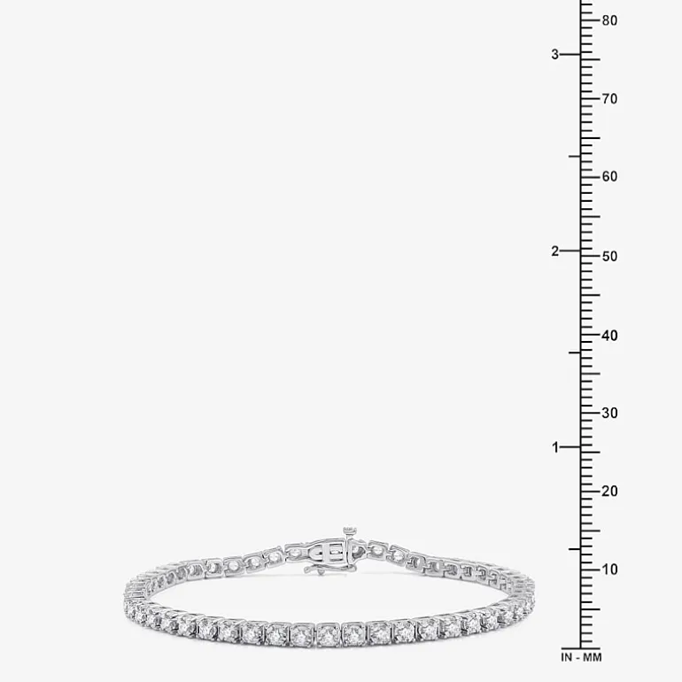 Womens 2 CT. T.W. Lab Grown Diamond Sterling Silver 7.5 Inch Tennis Bracelet