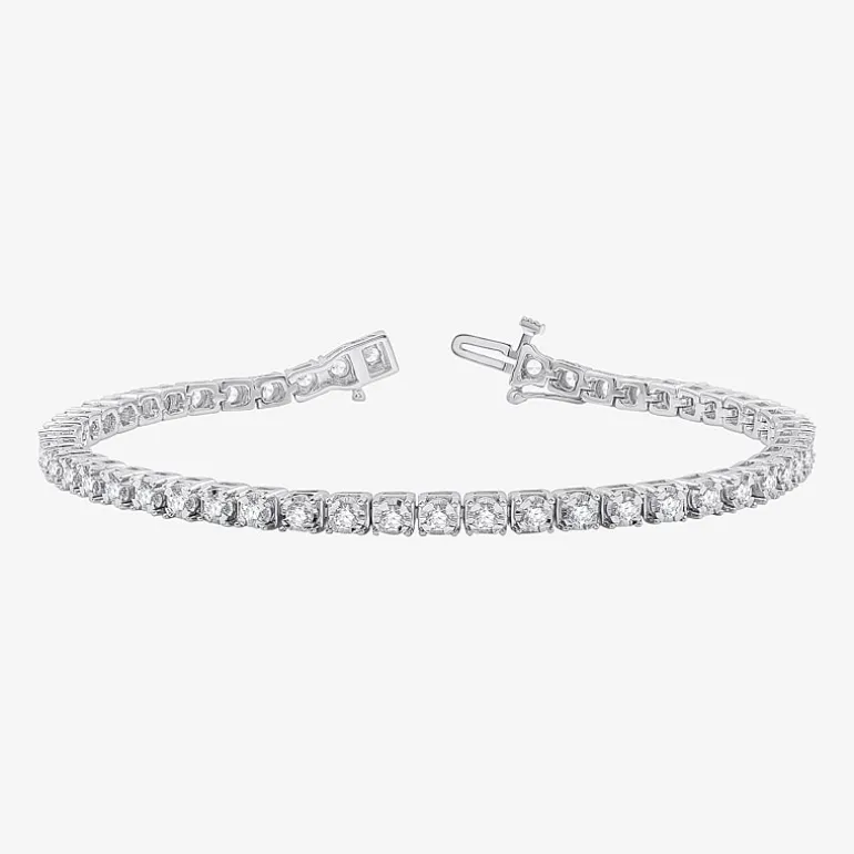 Womens 2 CT. T.W. Lab Grown Diamond Sterling Silver 7.5 Inch Tennis Bracelet